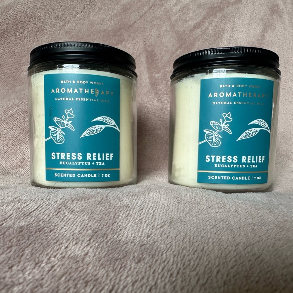 Bath & Body Works Aromatherapy Single Wick Candle, Stress Relief - Set of 2